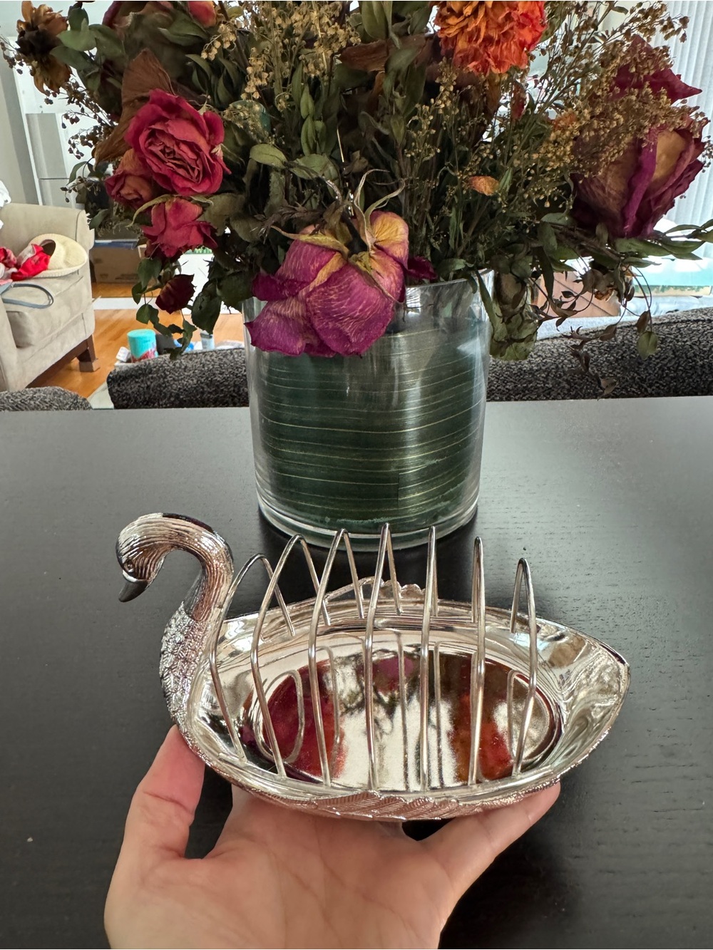 Vintage Silver Plated Swan Toast Rack